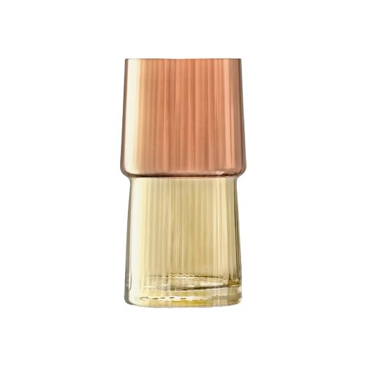 two tone vase tall with orange and yellow