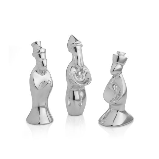 three alloy wise men figurines