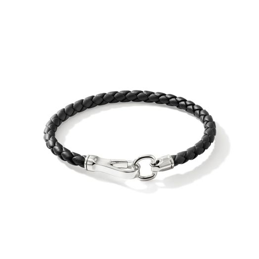 Leather hook clasp bracelet