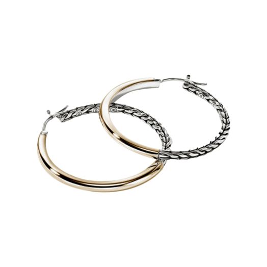 Large two tone hoop earrings