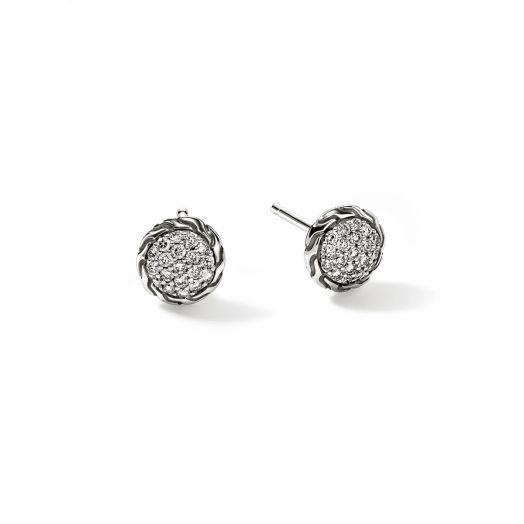 Pave diamond stud earrings