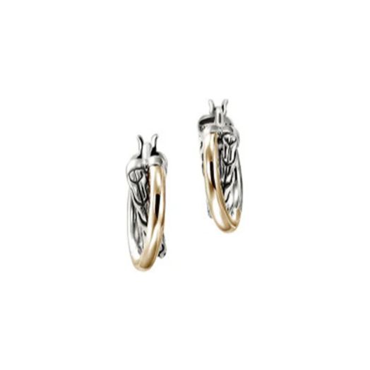 Mixed metal hoop earrings