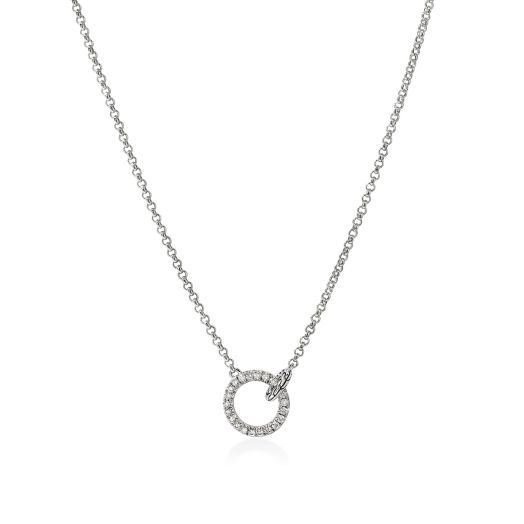 silver link necklace with interlinking circles