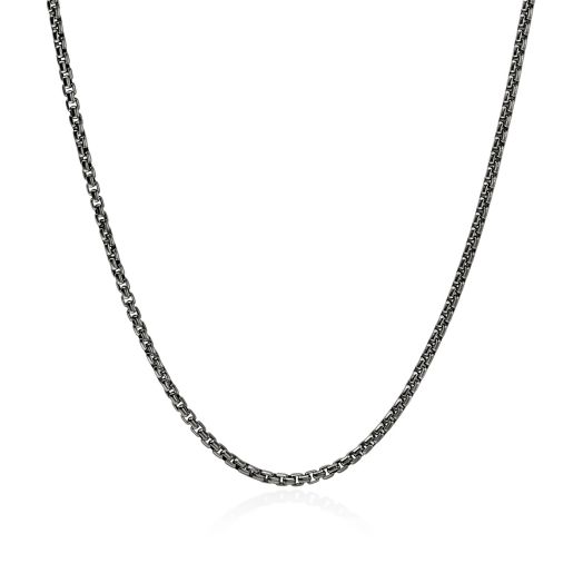 dark sterling silver box chain
