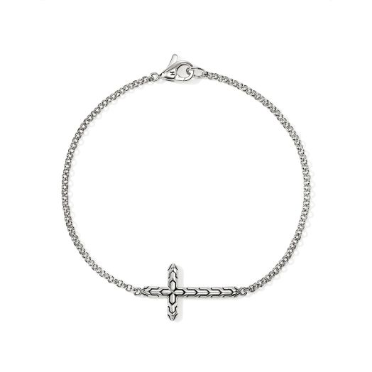 silver bracelet with cross