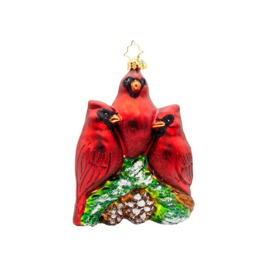 Trio of cardinals ornament