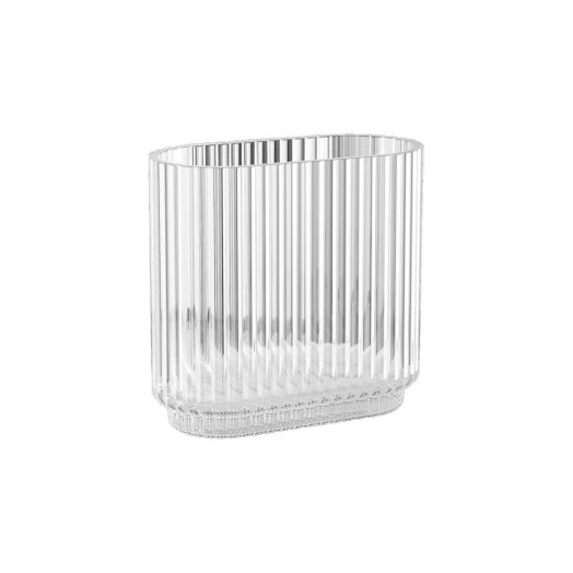 oval vase with ribbed texture