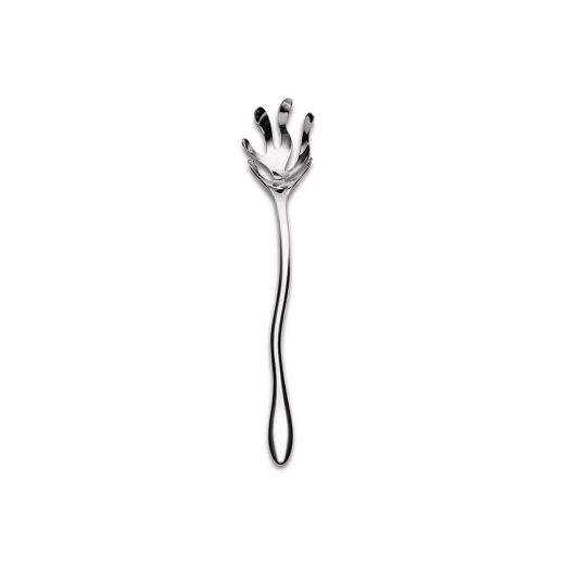 mirror-polished stainless steel utensil featuring an openwork coral-inspired design