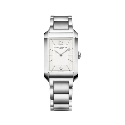 ladies steel watch with white dial