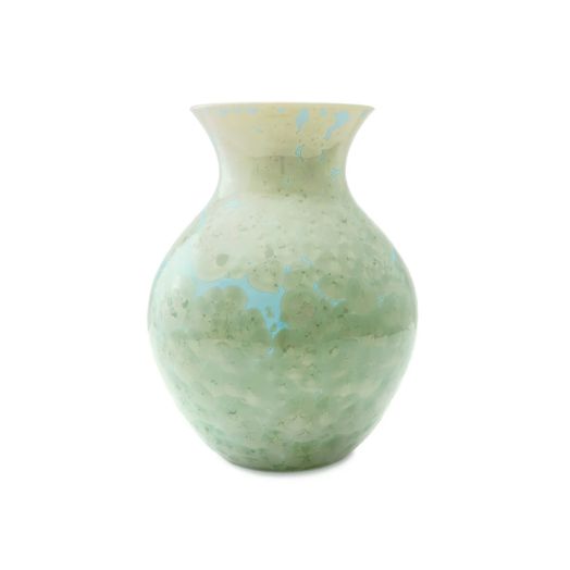 green and yellow colored vase