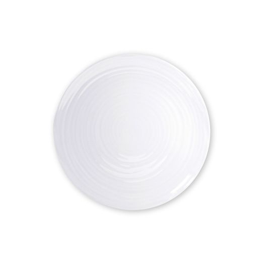 porcelain 27 cm coupe dinner plate with subtle wheel-turned grooves