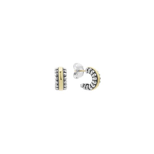 LAGOS Two Tone Small Flute Hoop Earrings