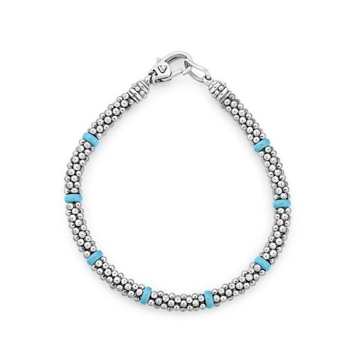 Sterling silver and blue caviar bracelet 