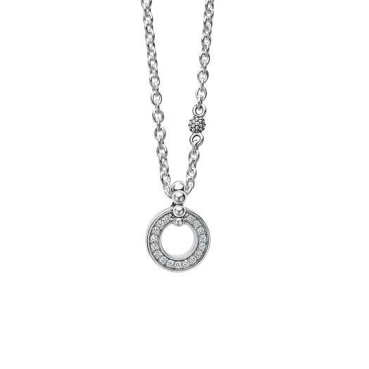 Diamond sparkle circle pendant necklace