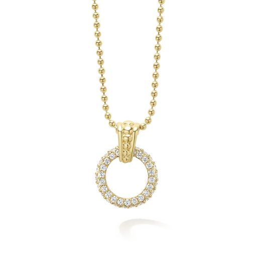 Yellow gold diamond pendant necklace