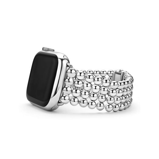 Stainless steel caviar beaded Apple Watch strap