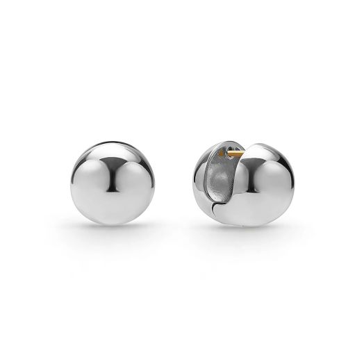 Sterling silver round ball huggie earrings