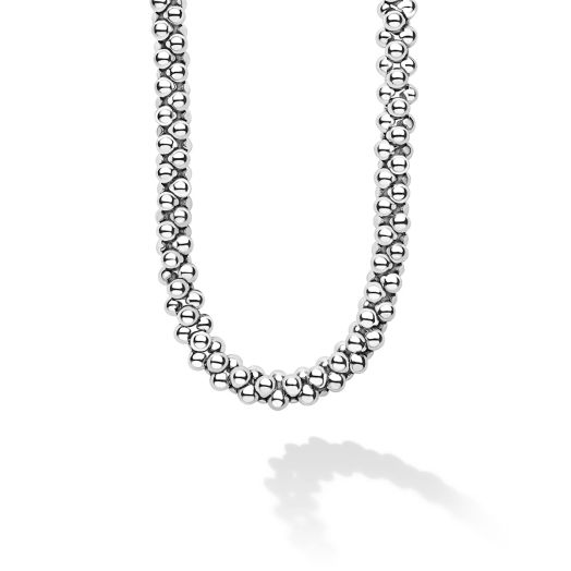 Beaded sterling silver necklace