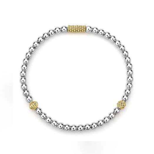 Beaded two tone stretch bracelet