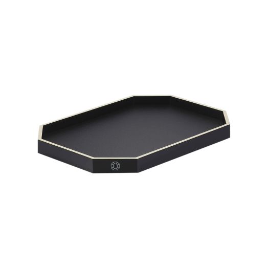 Black octagon tray
