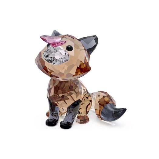 Crystal fox with a butterfly on its nose