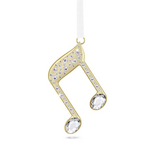 Crystal gold tone music note ornament
