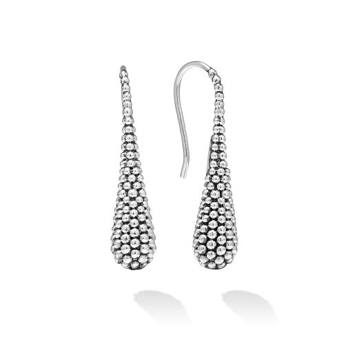 Teardrop caviar earrings
