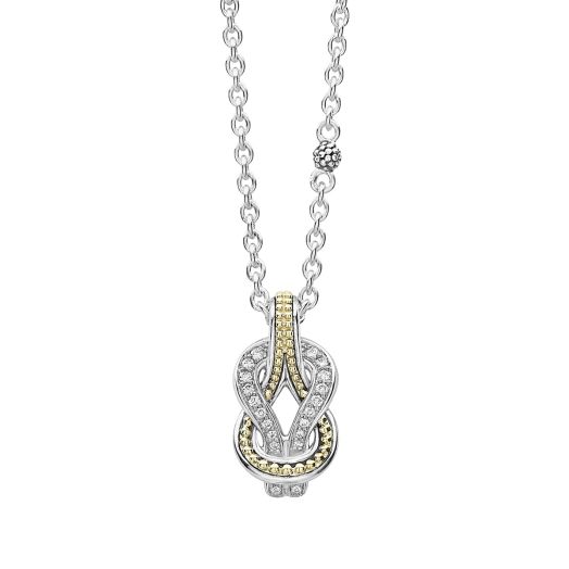 Diamond knot pendant necklace