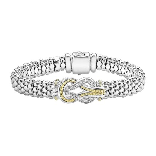 Two tone caviar knot bracelet