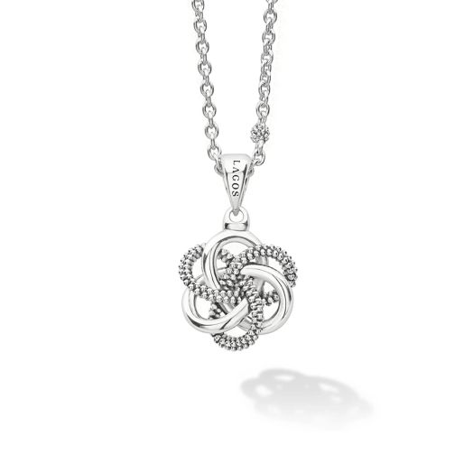 Sterling silver love knot pendant