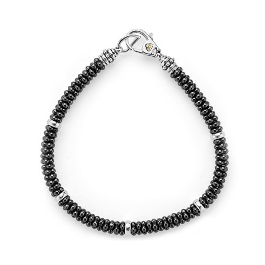 Black ceramic caviar bracelet 
