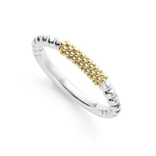 LAGOS Caviar Icon Two-Tone Caviar Stacking Ring, Size 7
