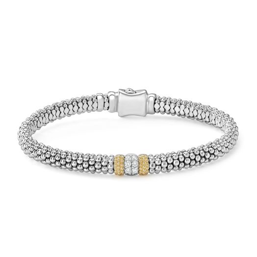 Sterling silver and yellow gold bracelet