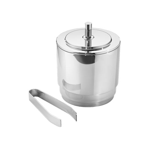 stainless steel ice bucket with tongs