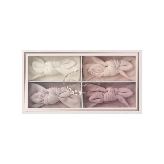 4 pack of baby girl bow headbands