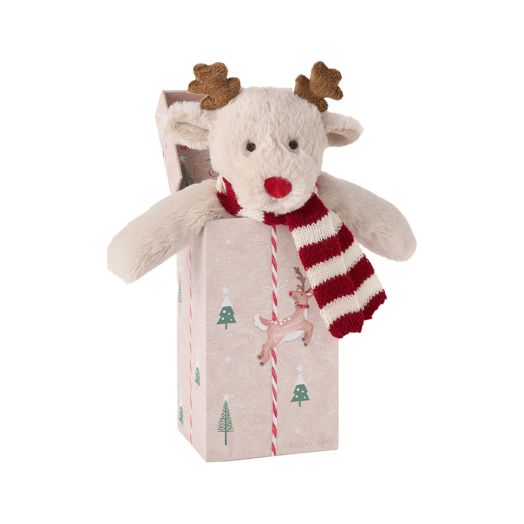 reindeer snuggler plush in box