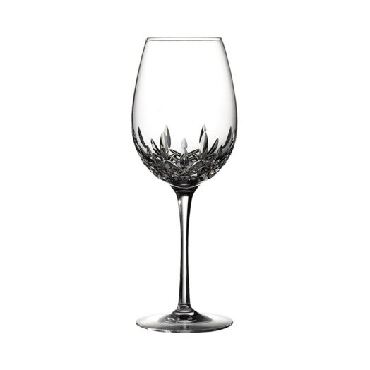 wine glass with lismore pattern at base