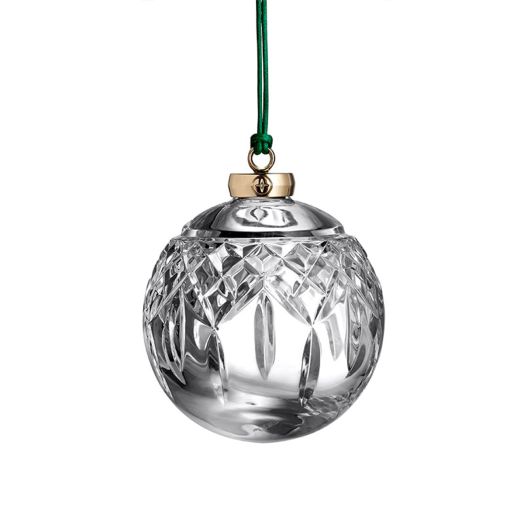 Crystal ball ornament with diamond and wedge cuts