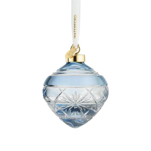 Crystal blue ornament with snowflake details