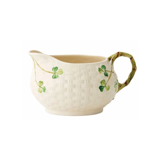 handpainted china jug with green shamrocks