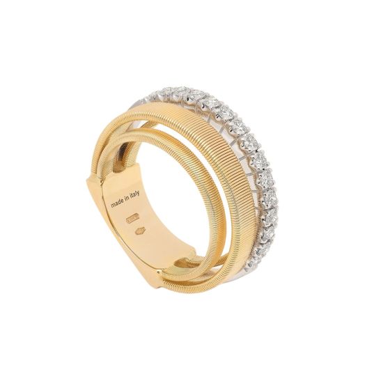 Yellow gold and diamond ring
