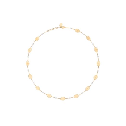 Yellow gold station necklace with diamonds