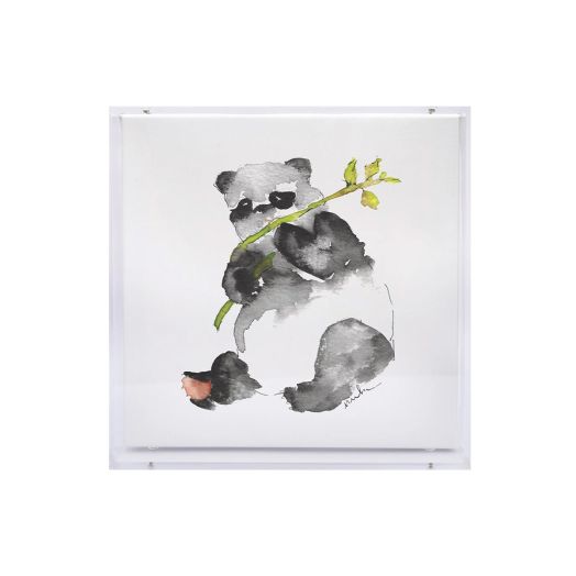 framed print on watercolor panda
