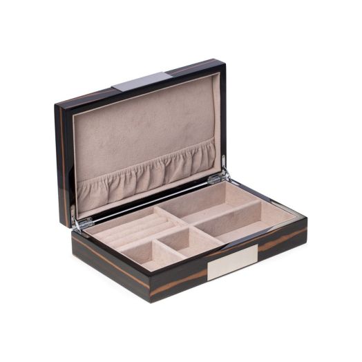 brown jewelry box with compartments