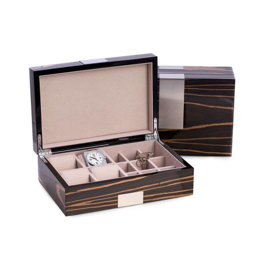 lacquered box with compartments inside