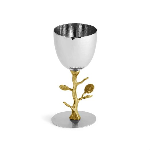 stainless steel cup with golden vine stem