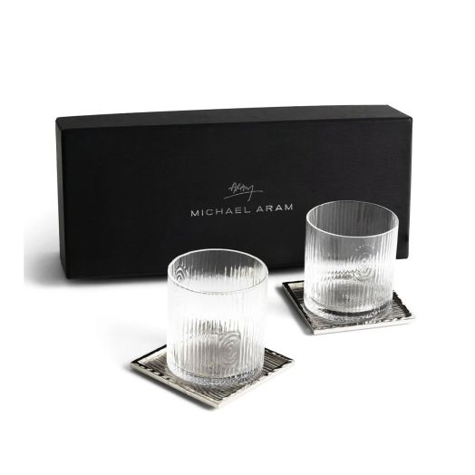 2 glasses and 2 coasters gift set