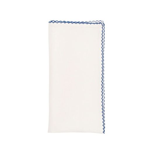 White and blue napkin