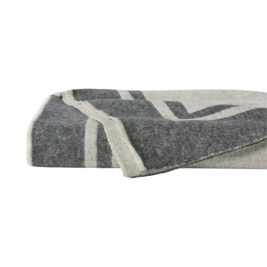 cream and grey colored blanket