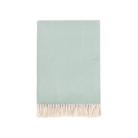 aqua blanket with herringbone